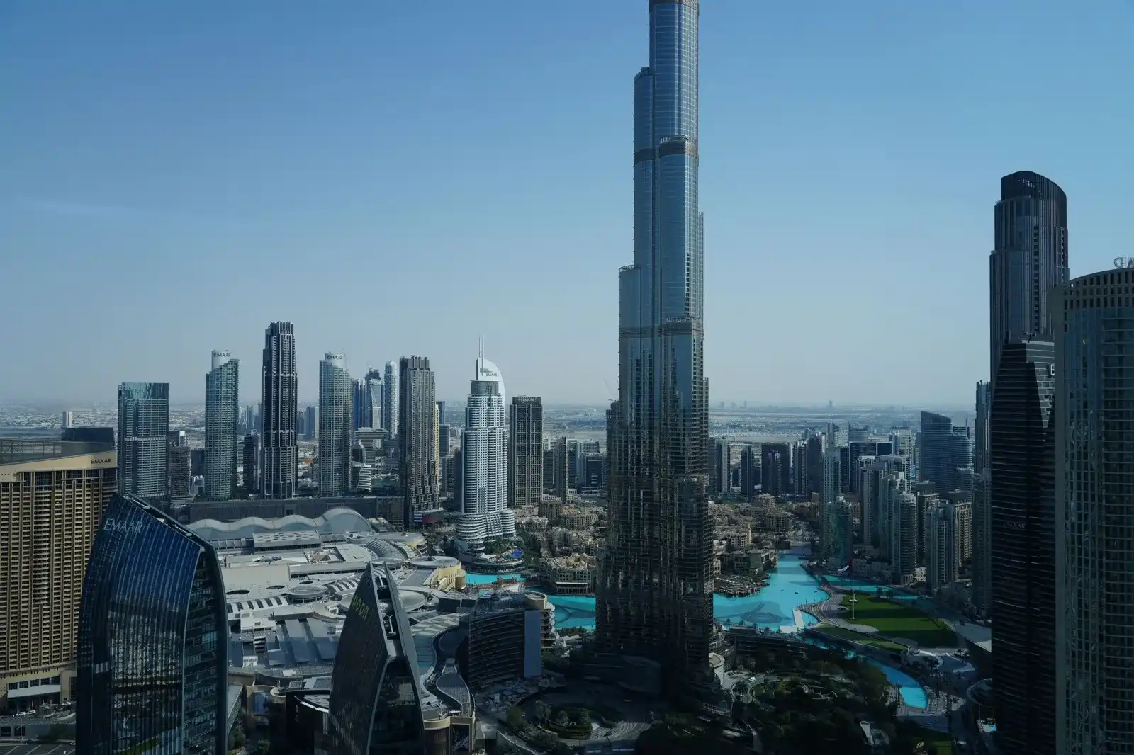 Burj Khalifa and the Dubai skyline from above