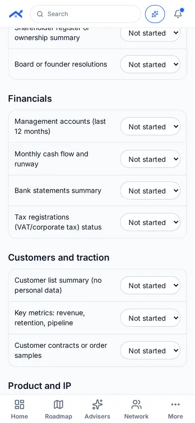 Tick off each item